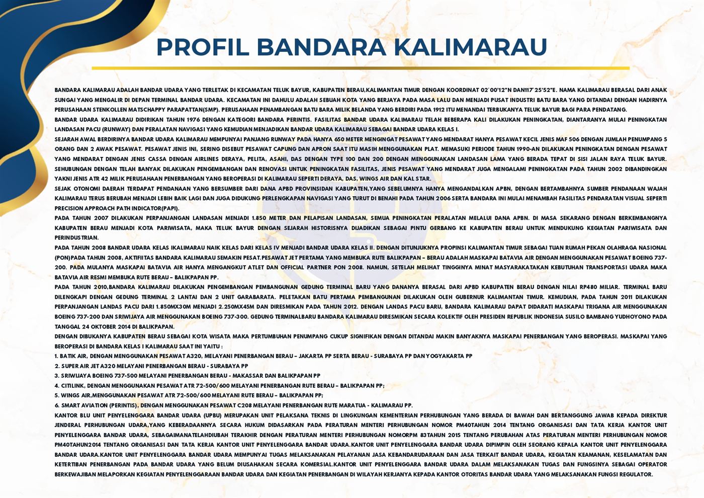 Profil Bandar Udara Kalimarau